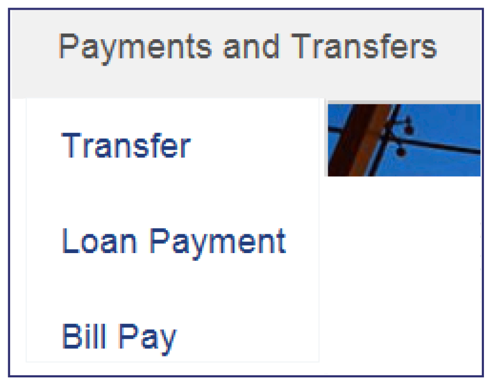 Payments Transfers Bill Pay Image Payments Transfers Bill Pay Image
